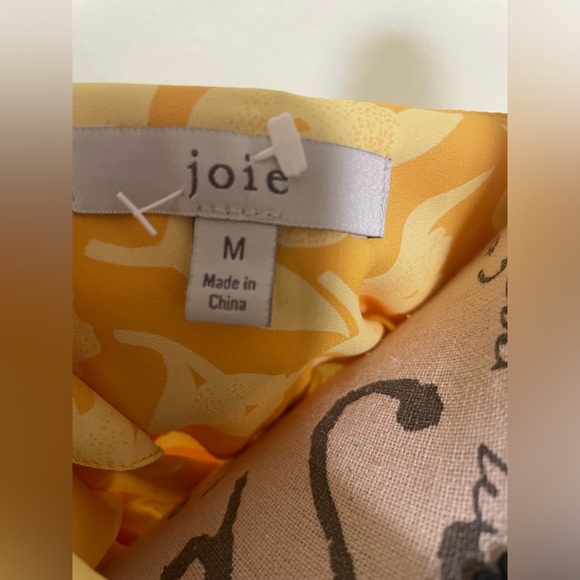 🍂 Joie Yellow and White Wrap Top with V-Neckline - Picture 2 of 9